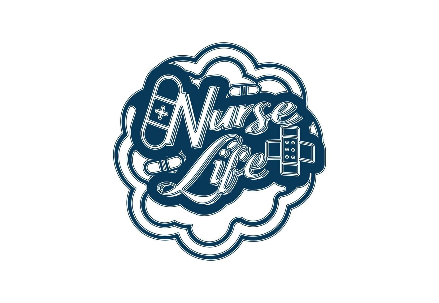 Nurse life t shirt and sticker design template vector