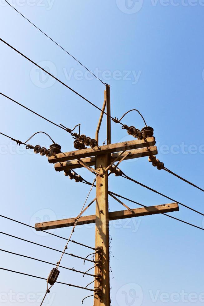 Pole power lines photo