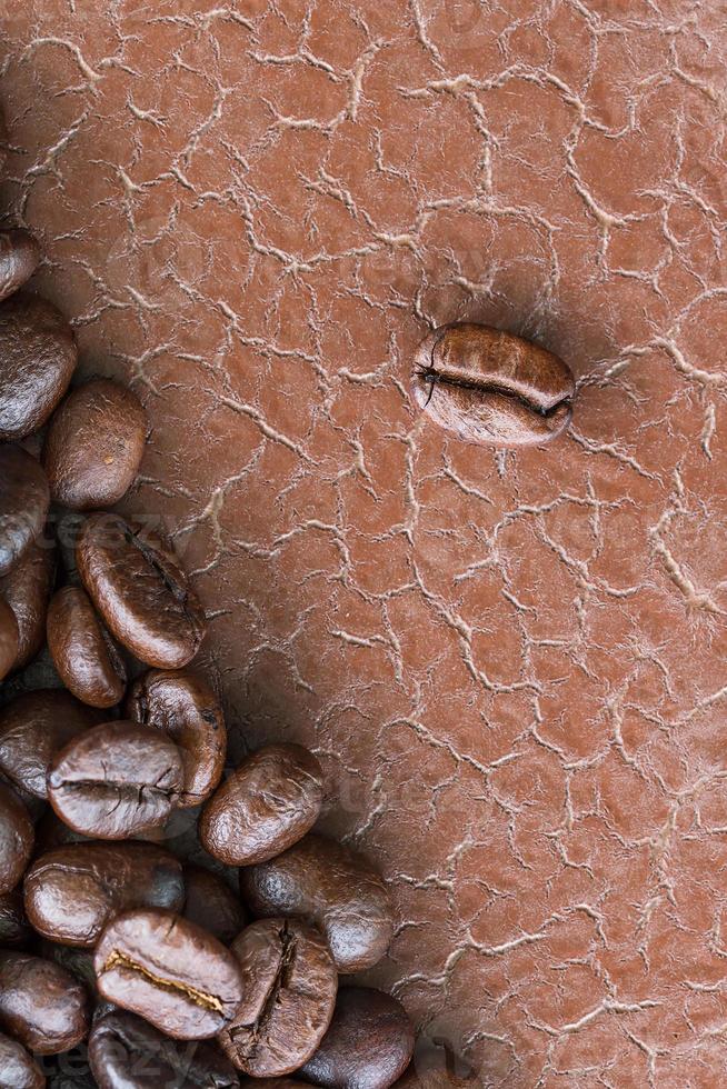 Top view Roasted coffee beans on white photo