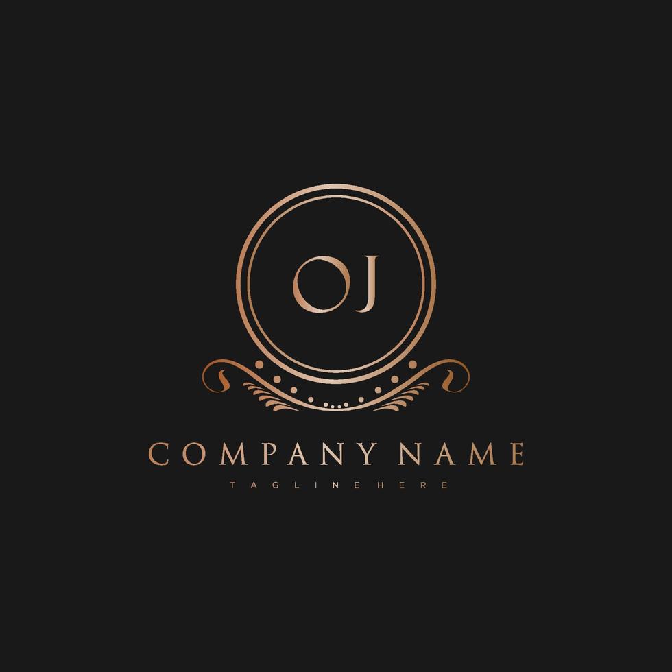 OJ Letter Initial with Royal Luxury Logo Template vector