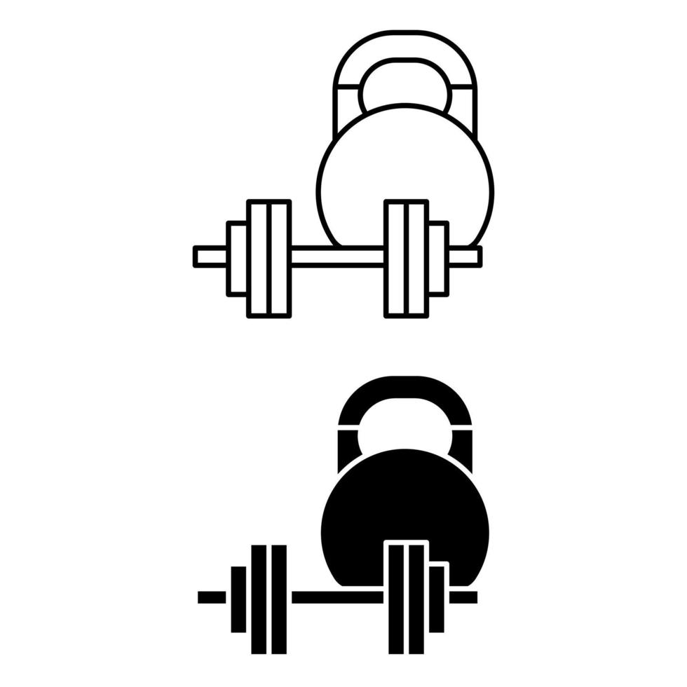 gimnasio icono vector colocar. cuerpo edificio ilustración firmar recopilación. peso levantamiento símbolo o logo.