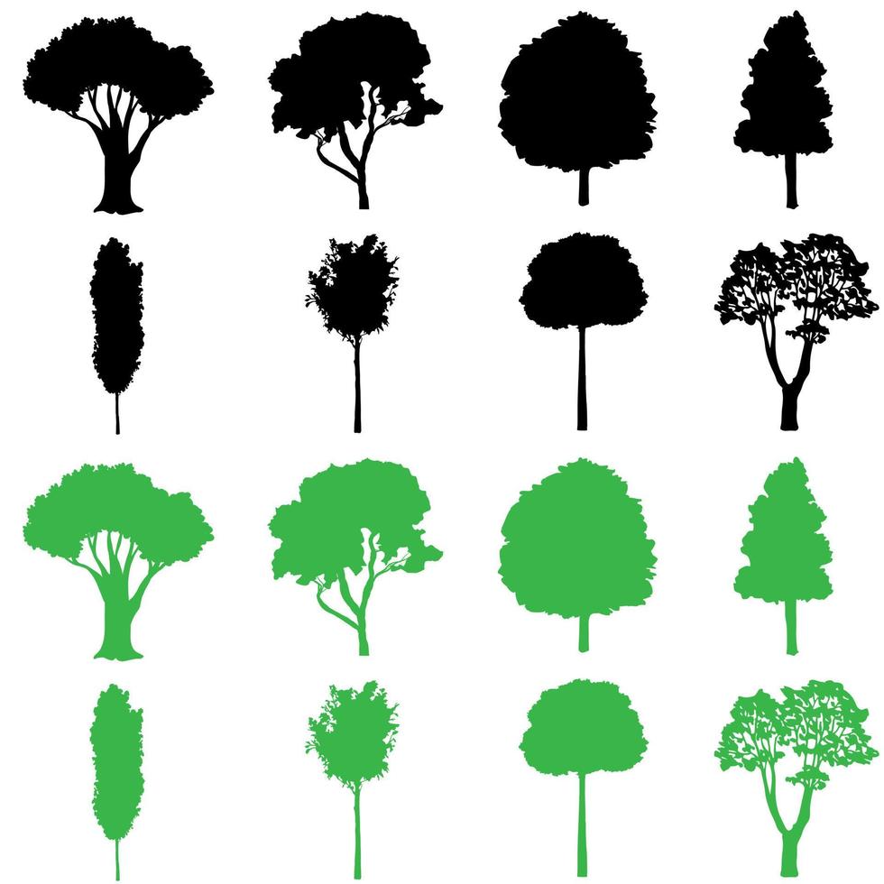 planta ilustración firmar recopilación. árbol icono vector cet. arboles símbolo.