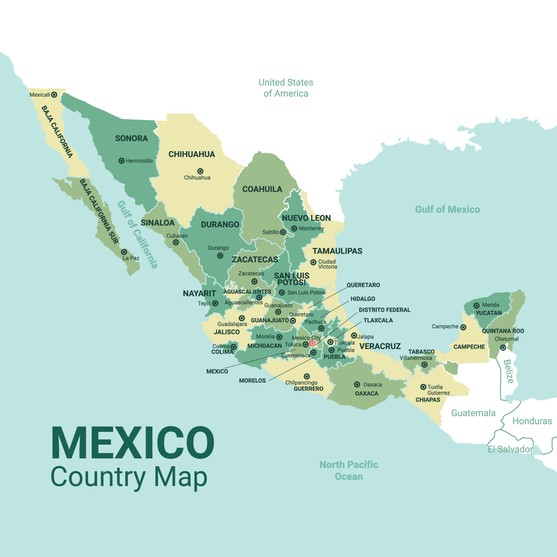 Map of Mexico 22445427 Vector Art - Map Of Mexico Free Vector 