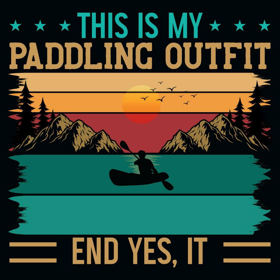 Kayaking graphics tshirt design vector