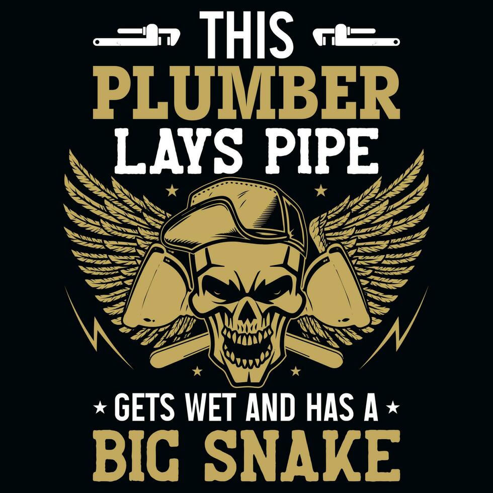 Plumber graphics tshirt design vector