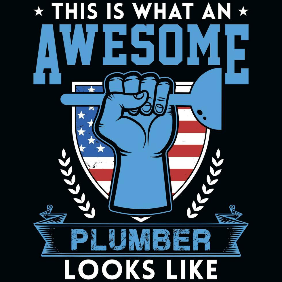 Plumber graphics tshirt design vector