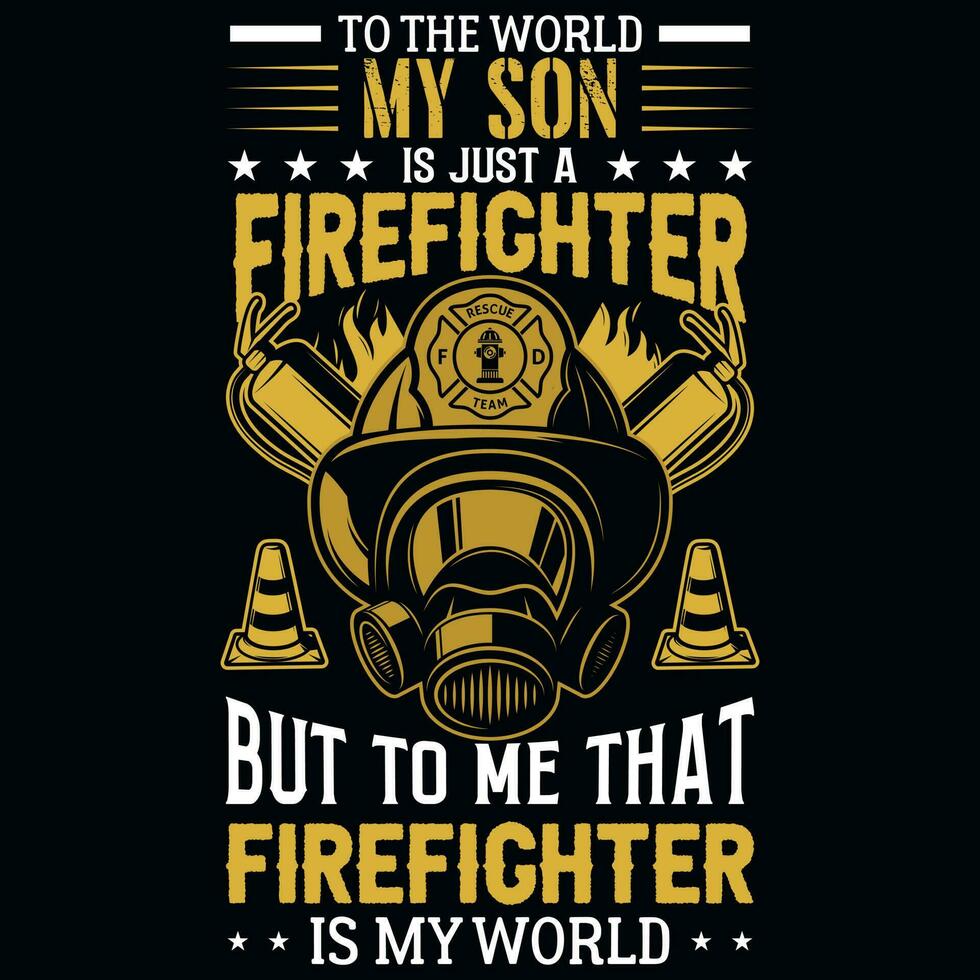 Firefighter graphics tshirt design vector