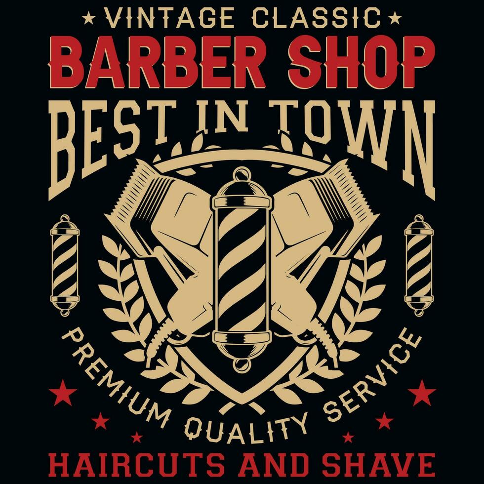 diseño de camiseta de barbero vector