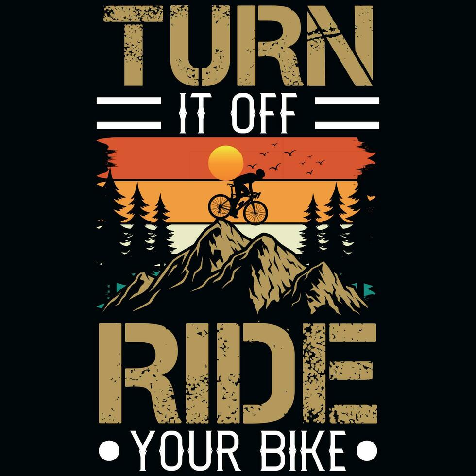 Mountain biking adventures graphics tshirt design vector