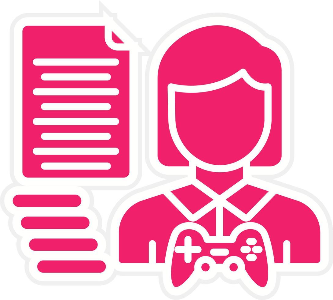 Game Script Writer Femal Vector Icon Style