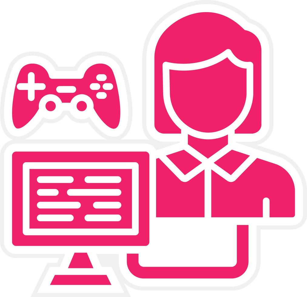 Game Modder Female Vector Icon Style