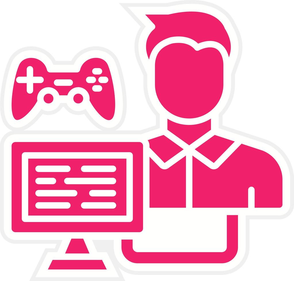 Game Modder Male Vector Icon Style