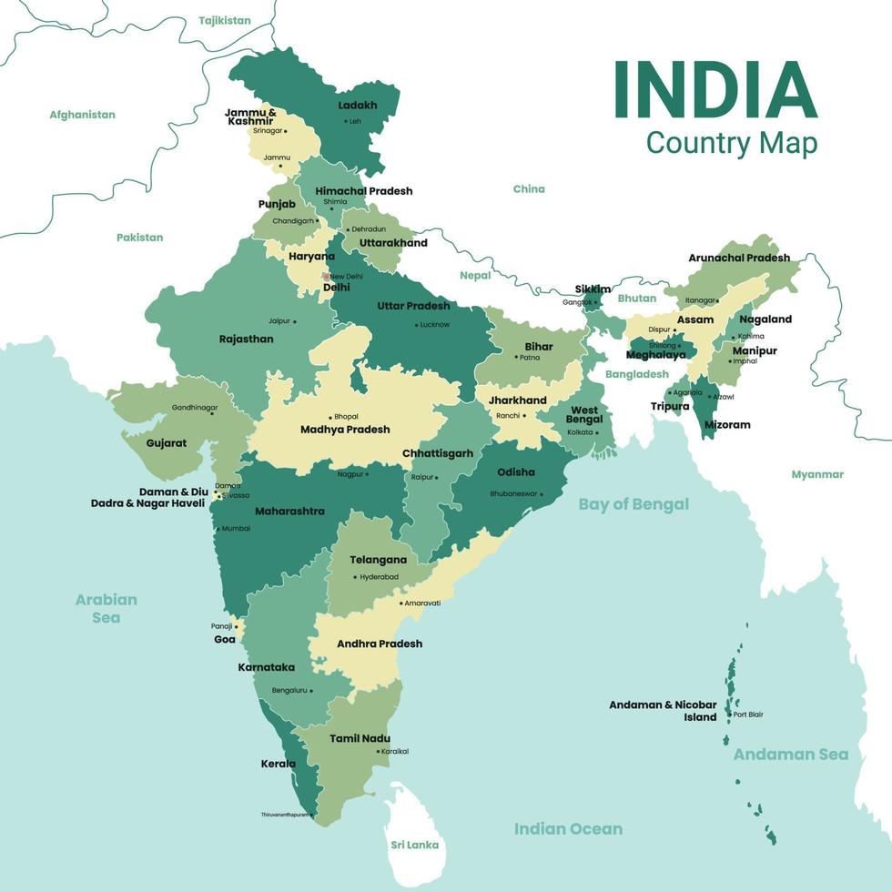 Map of India vector