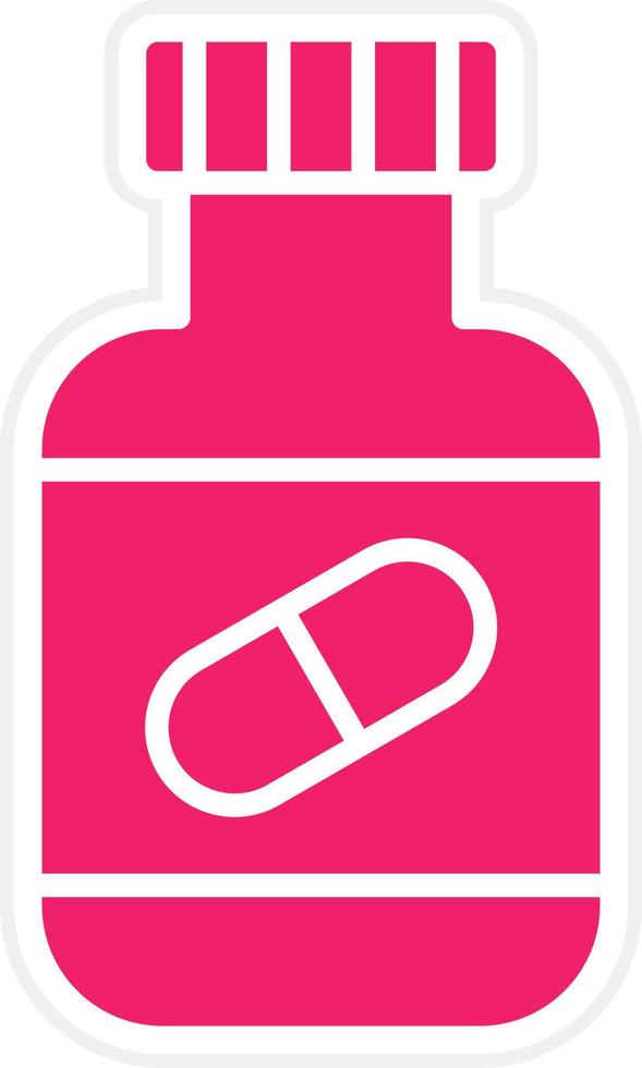 Pills Bottle Vector Icon Style