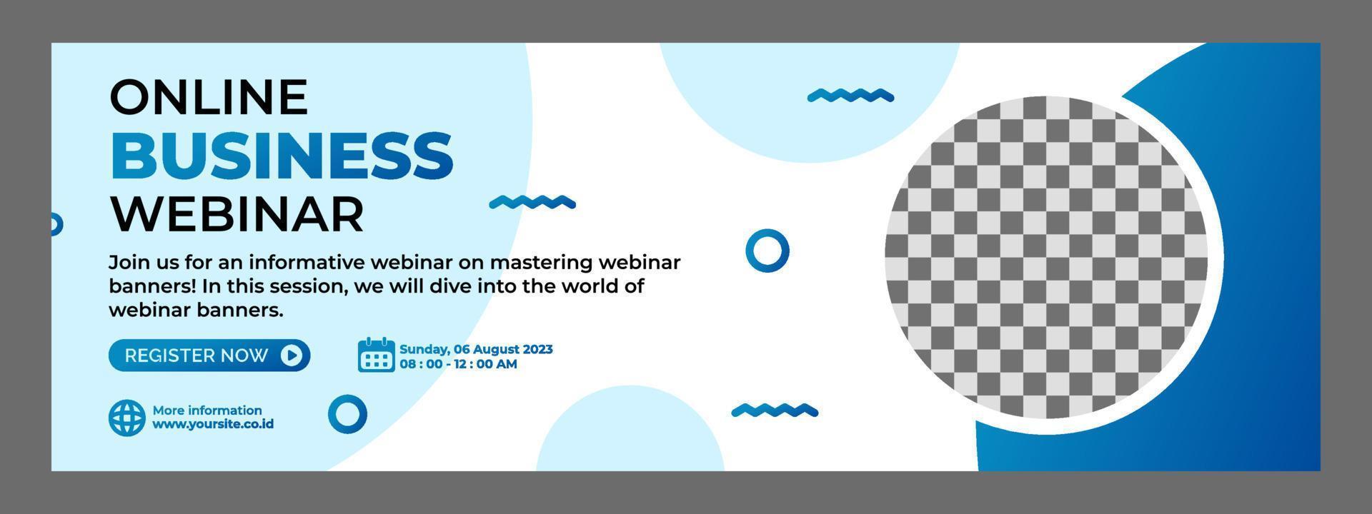 horizontal banner template for business webinars vector