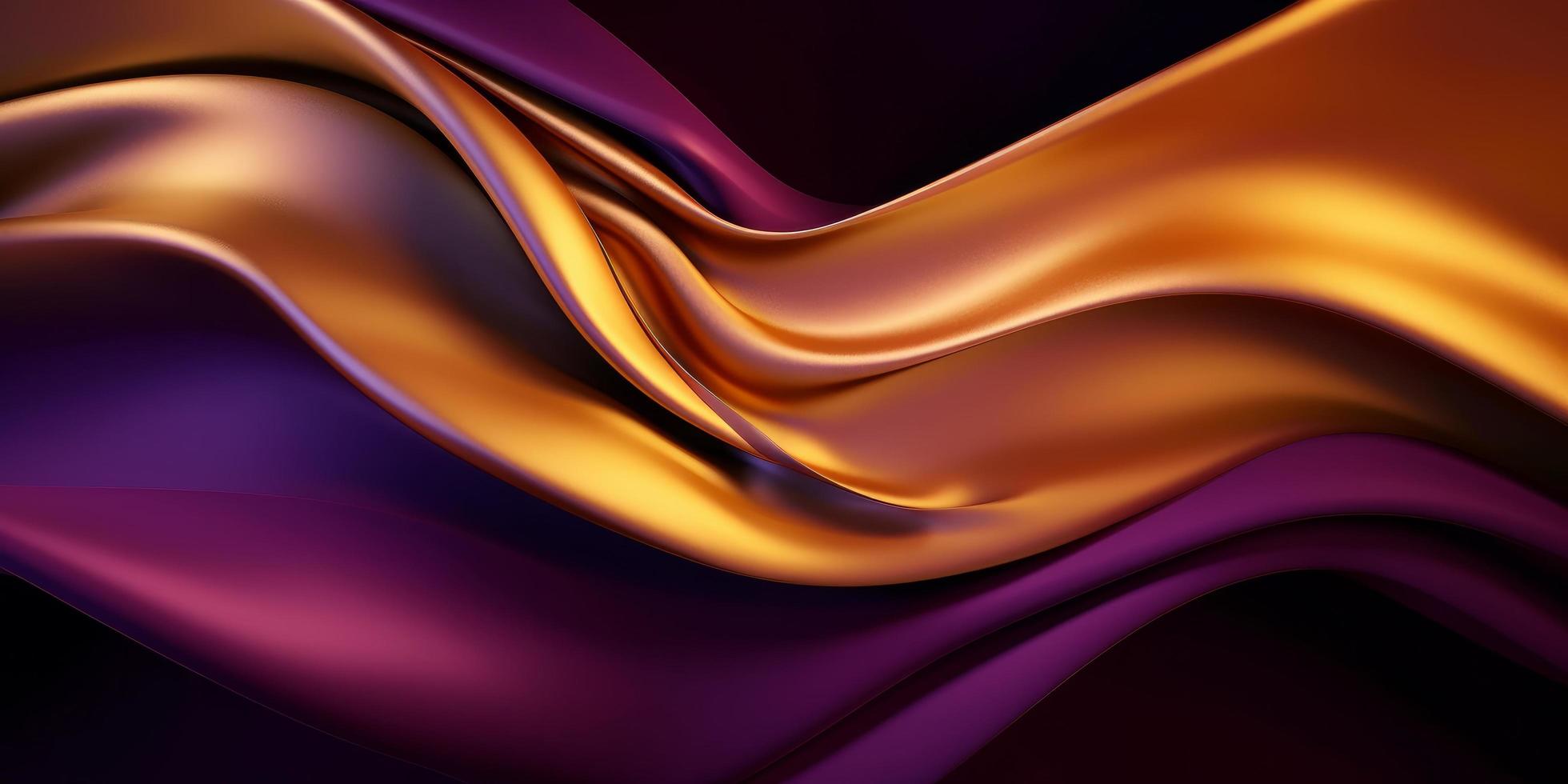 3D Gold Purple Abstract Background Wave photo