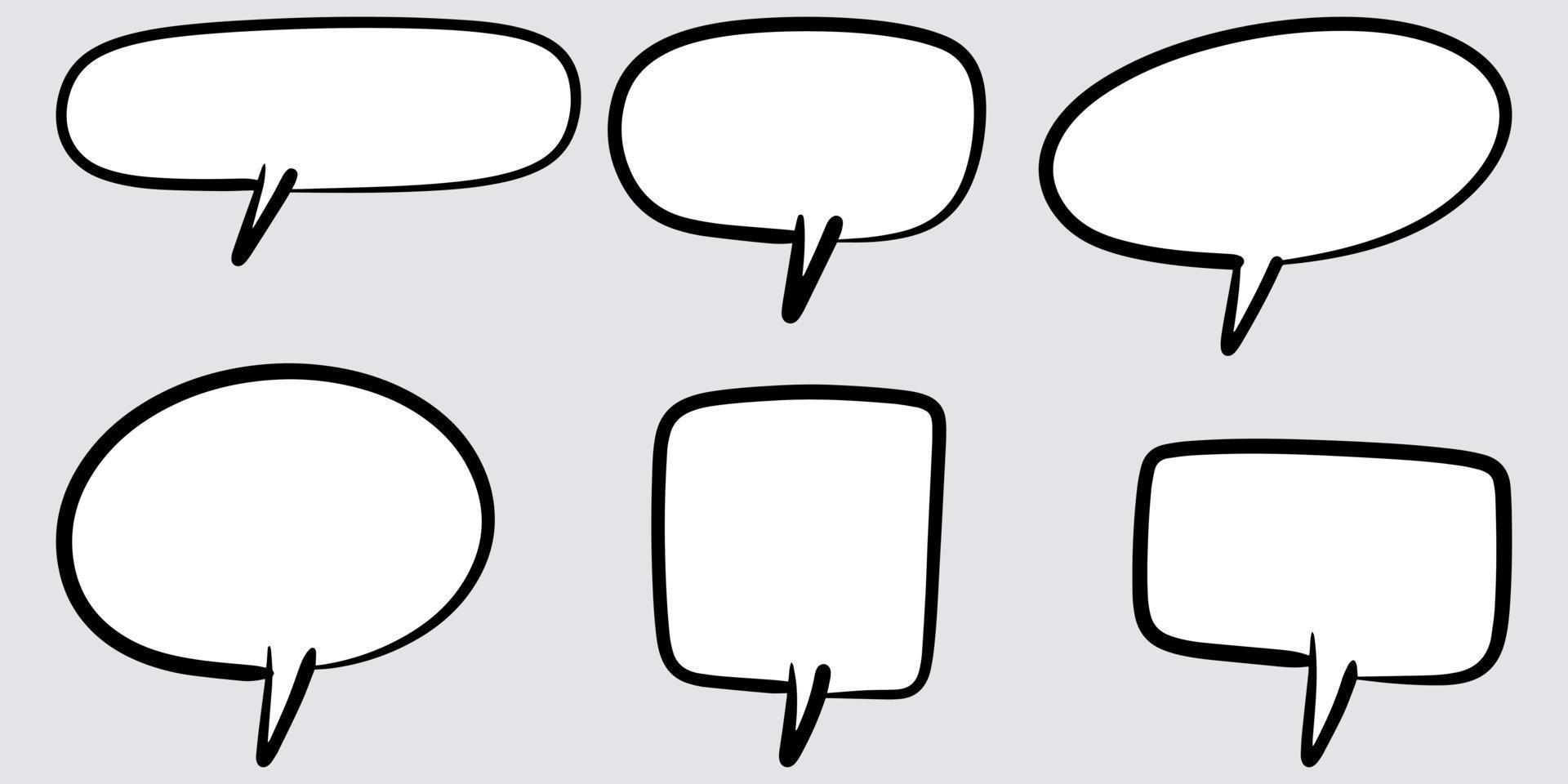 Doodle sketch style of speech bubbles hand drawn illustration. for concept design. vector