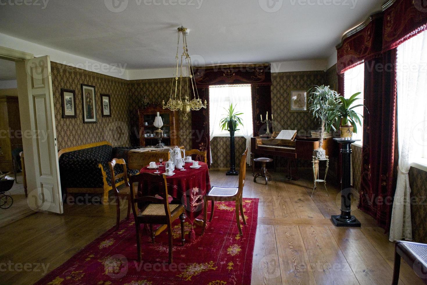 antiguo elegante histórico noble habitación en un país señorío casa foto