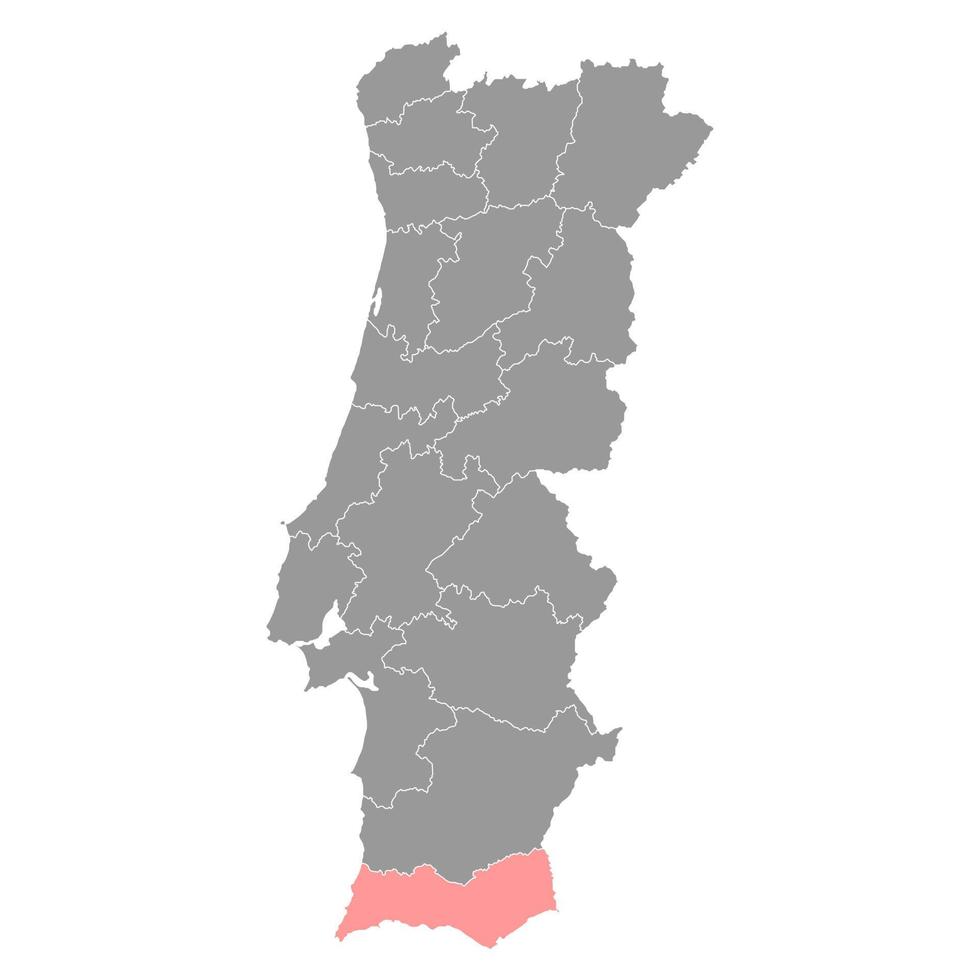 Faro Map, District of Portugal. Vector Illustration.