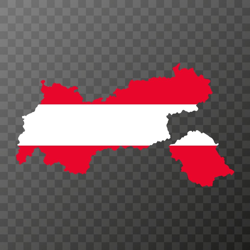 Tyrol state map of Austria. Vector illustration.