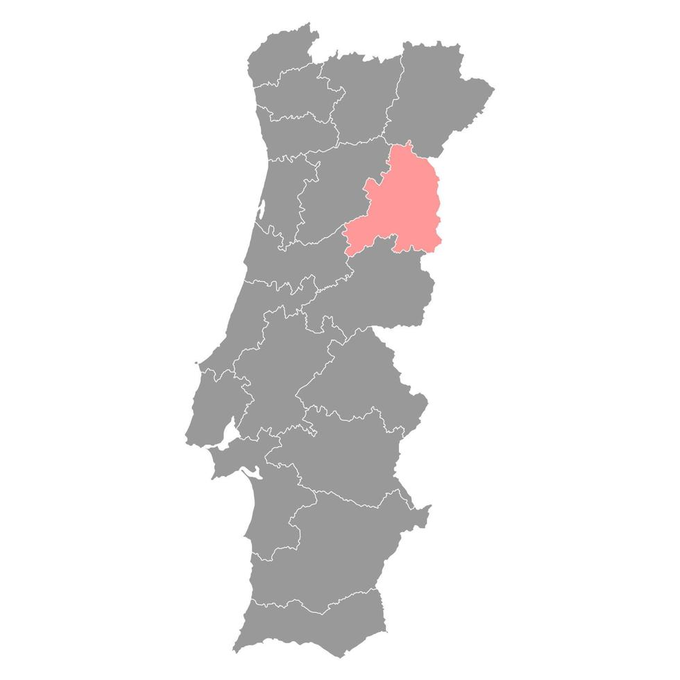 Guarda Map, District of Portugal. Vector Illustration.