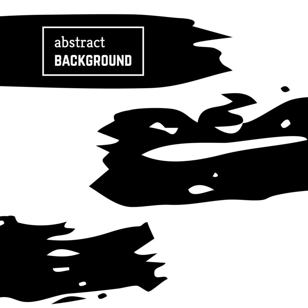 Hand drawn background with abstract brush strokes. Minimal black and white banner design. Vector illustration