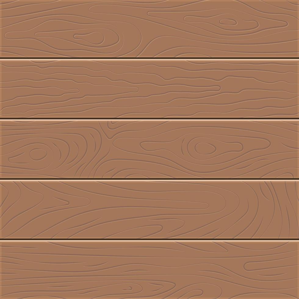 Wood texture background. Five wooden boards in flat design. Vector illustration