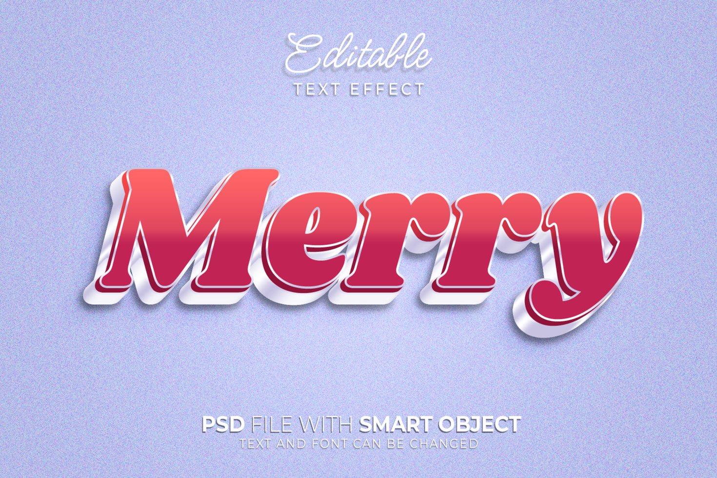 Merry glass editable text effect psd