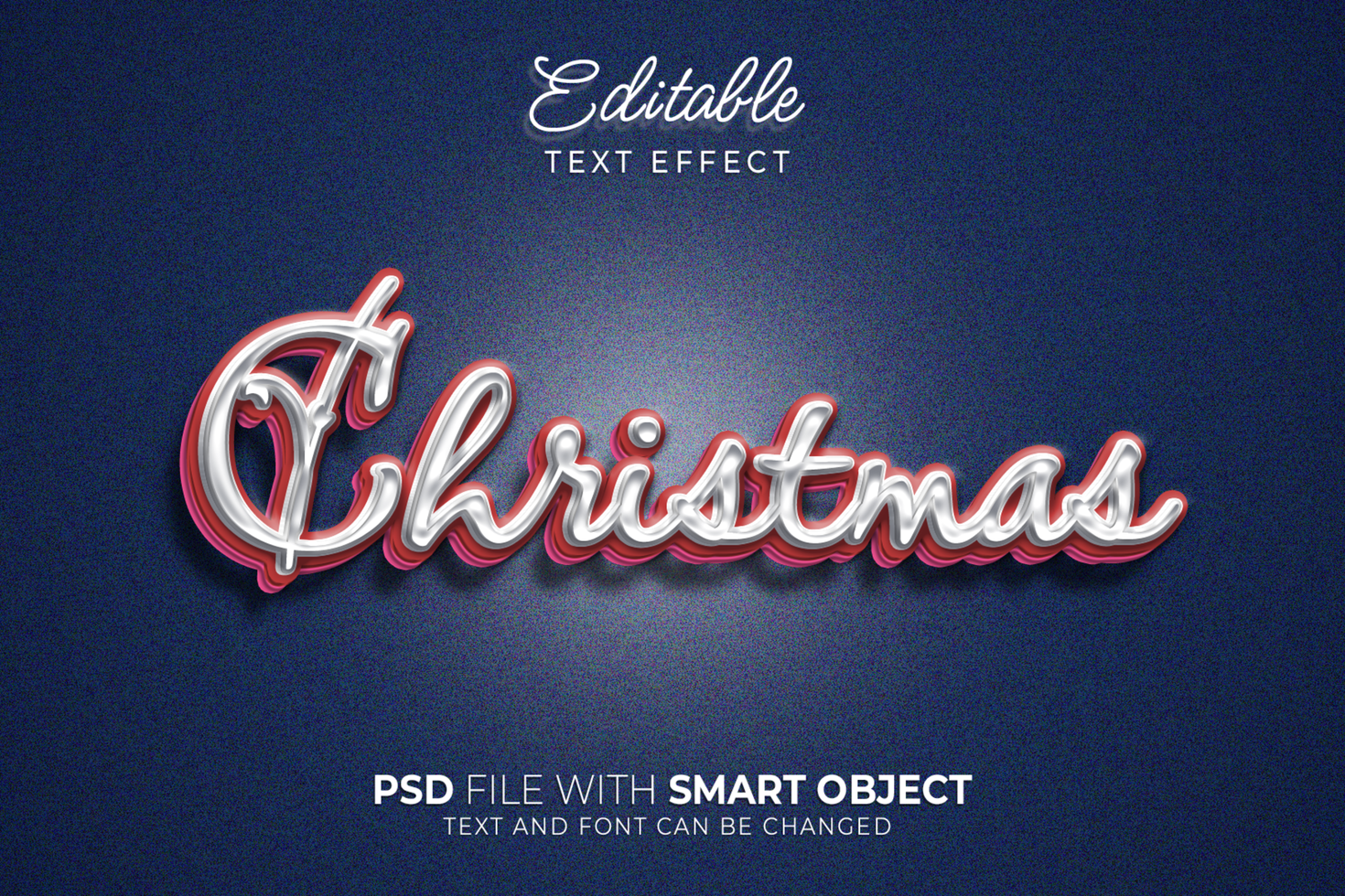 Elegant christmas editable text effect psd