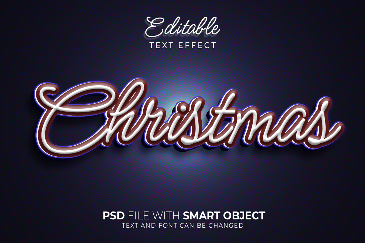 Trendy christmas editable text effect psd