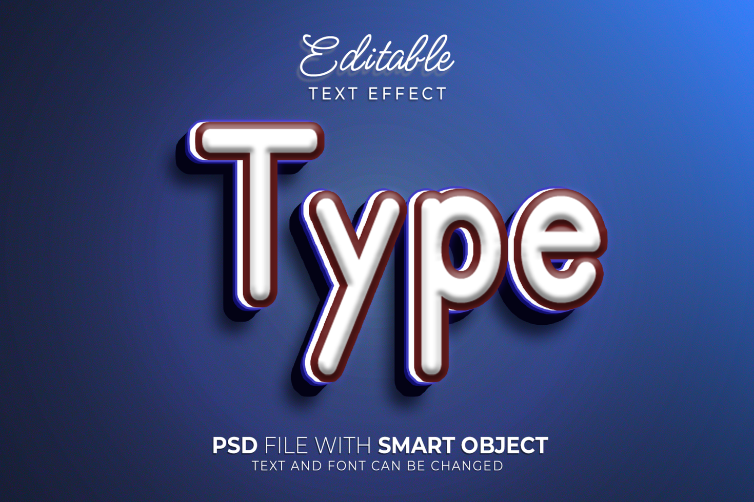 Typo text simple editable text effect psd