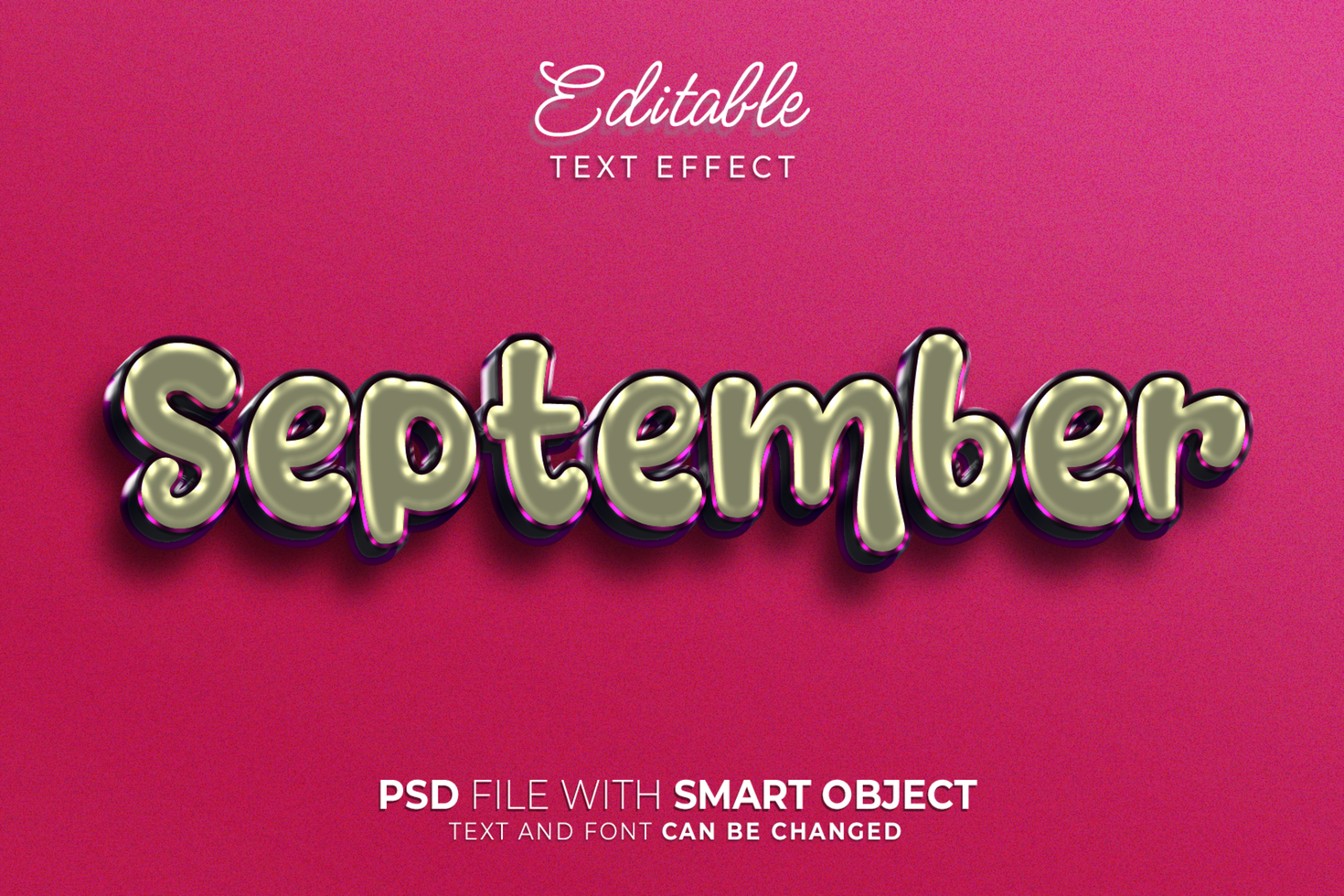 septembre gaufrer style modifiable texte effet psd