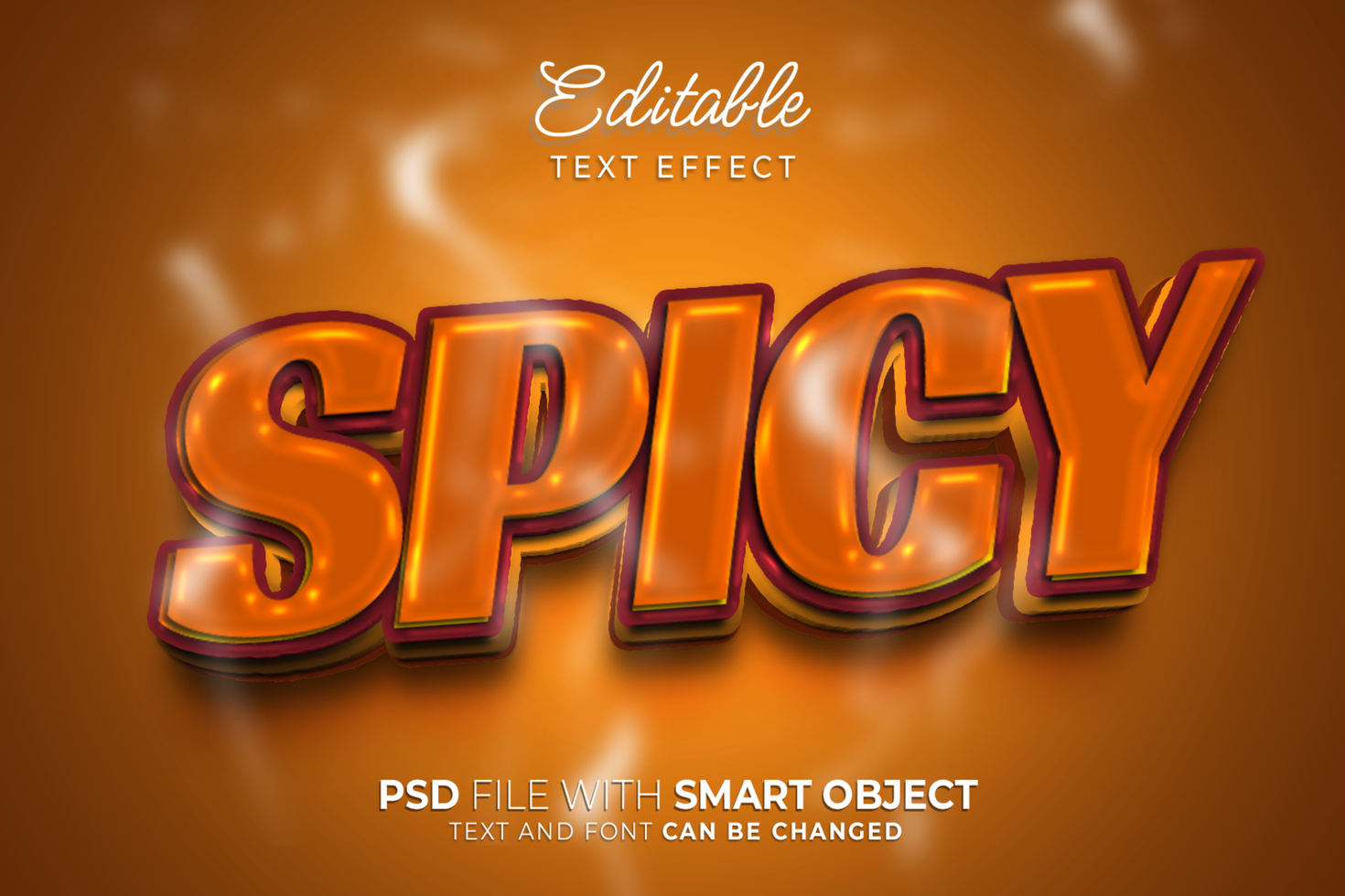 Spicy text effect editable style design psd