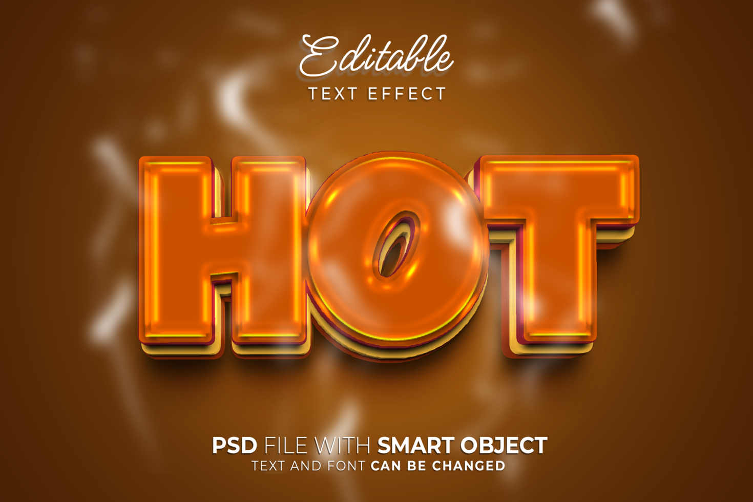 caldo testo effetto modificabile stile design psd