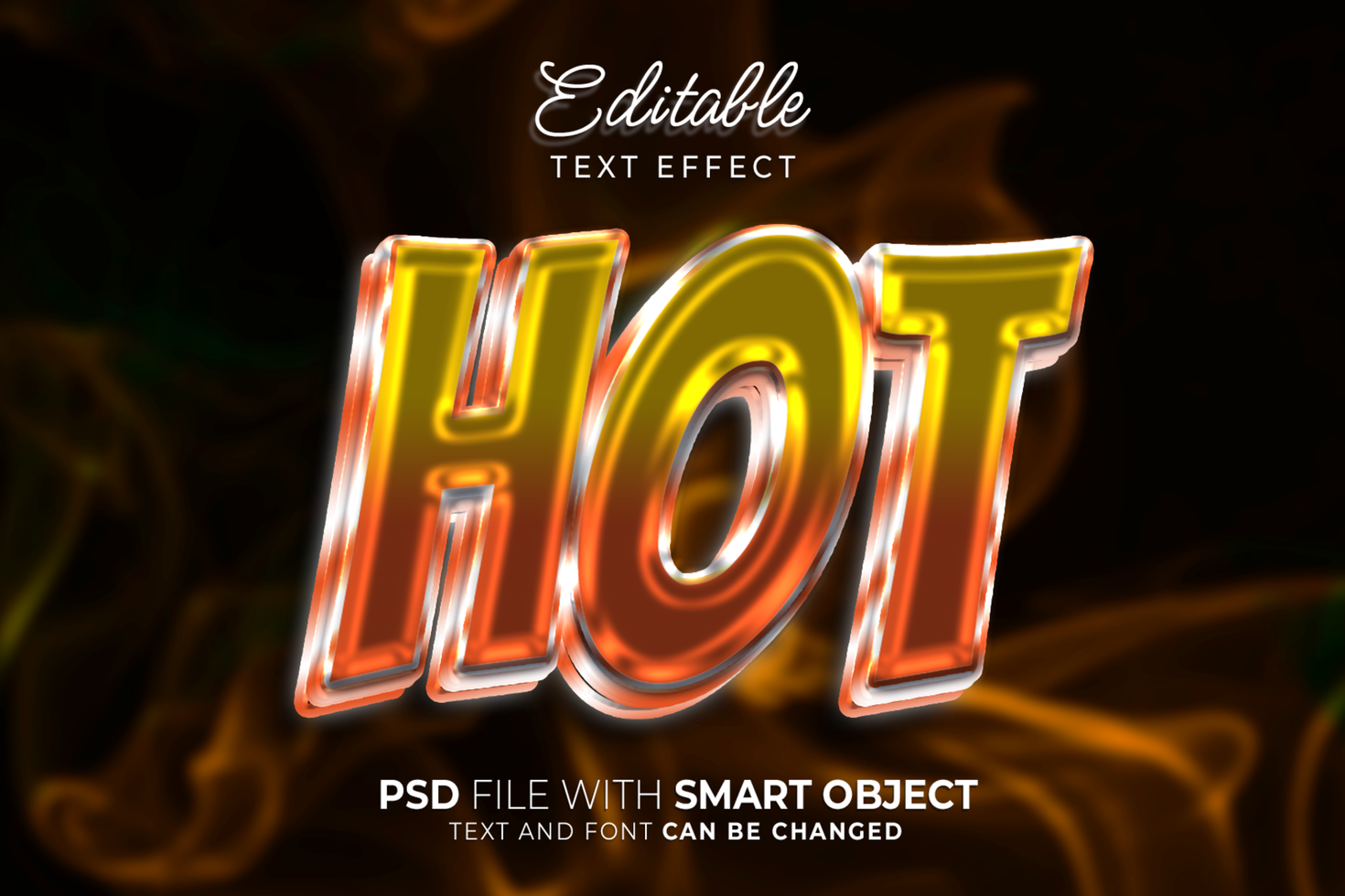 Hot text effect editable style design psd