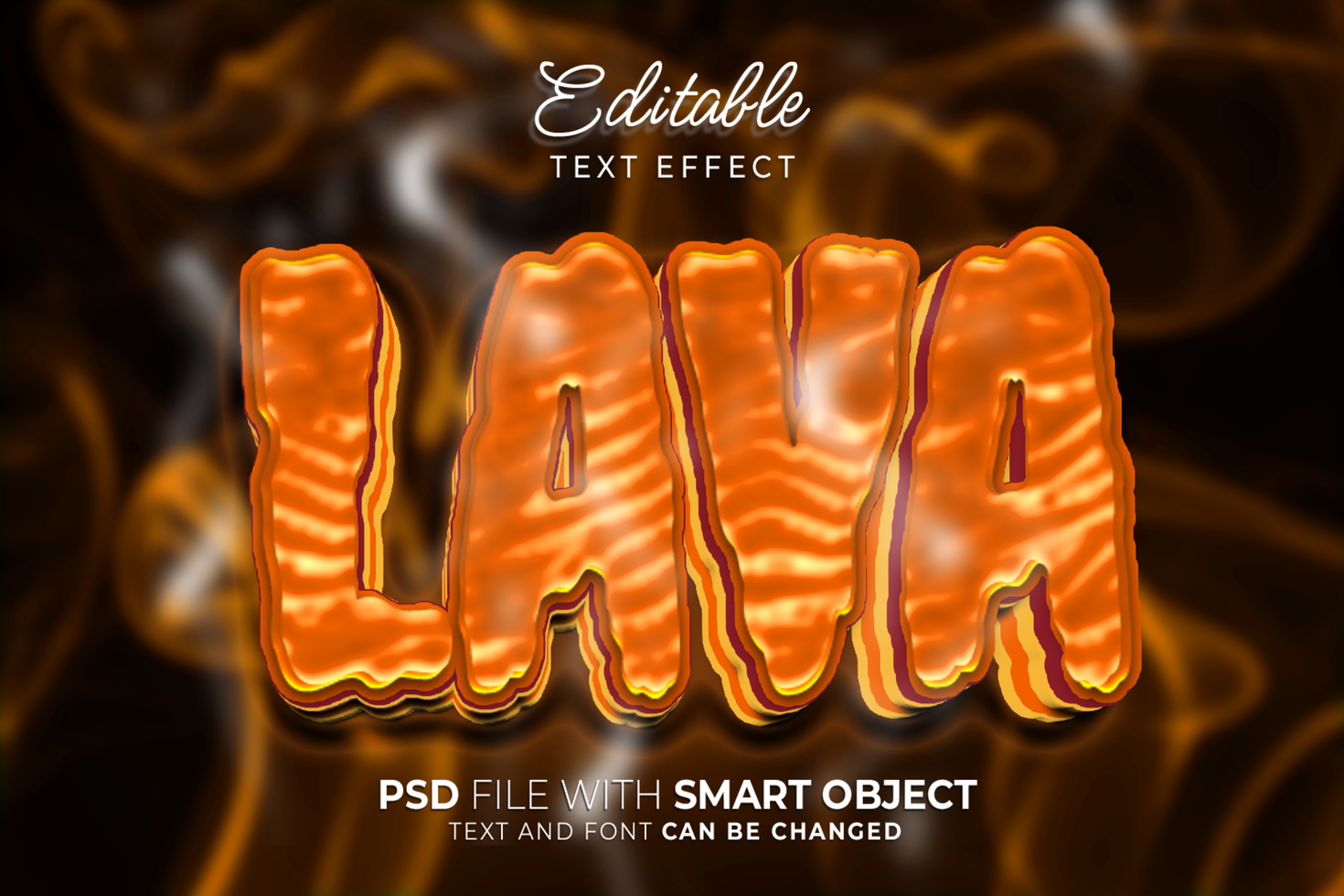 Lava text effect editable style design psd