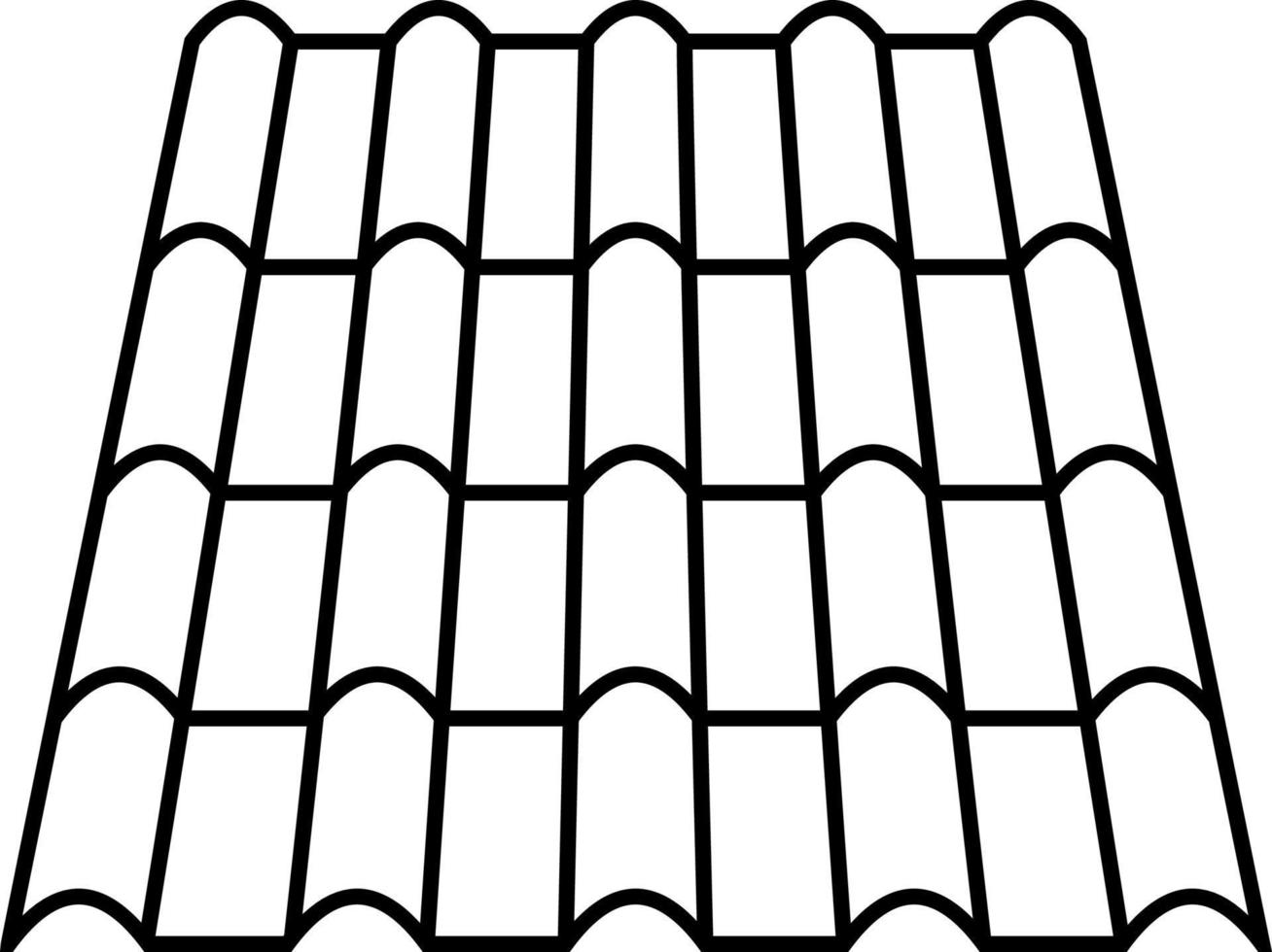 Roof made tiles, metal tile terracotta element vector