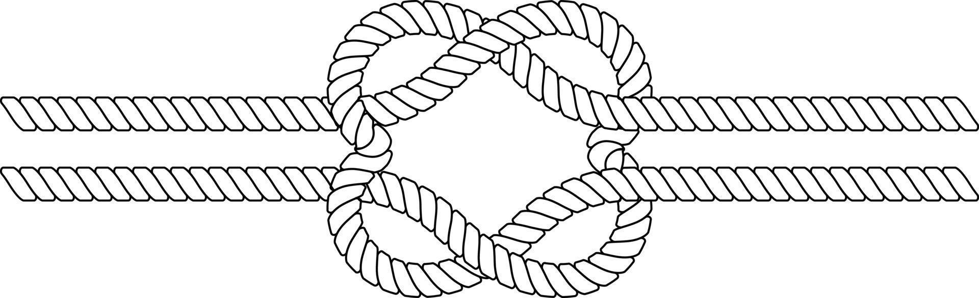 Rope knot in the shape of hearts vector