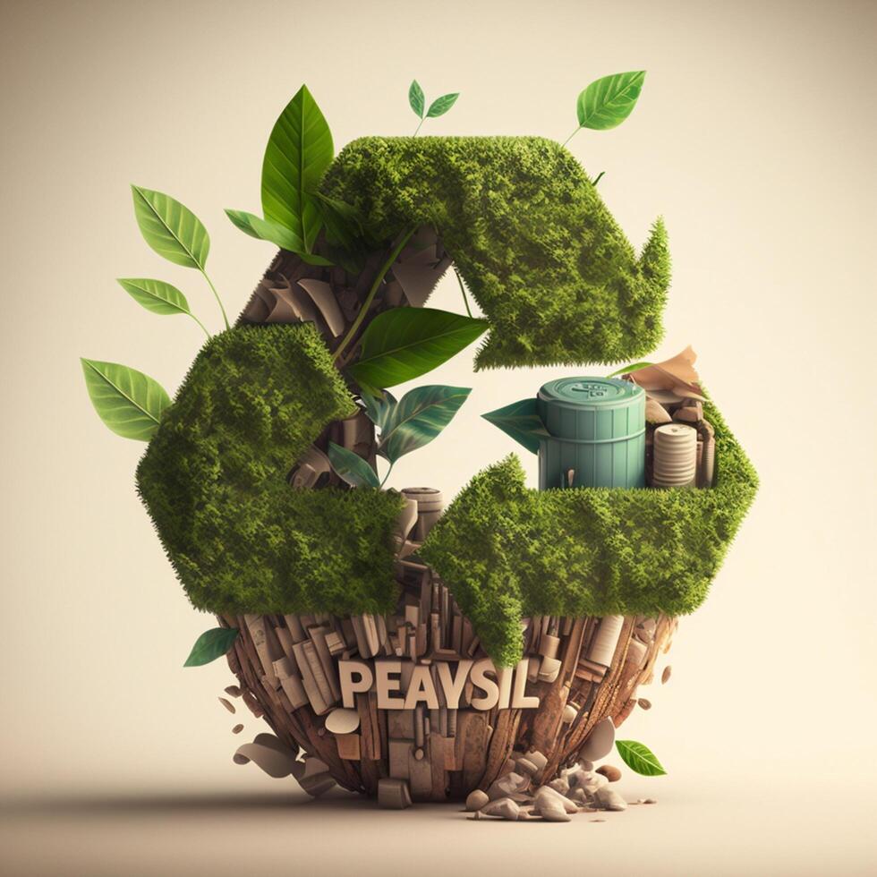 Save Earth Day Poster Environment Day Nature Green Glossy background Images tree and water photo