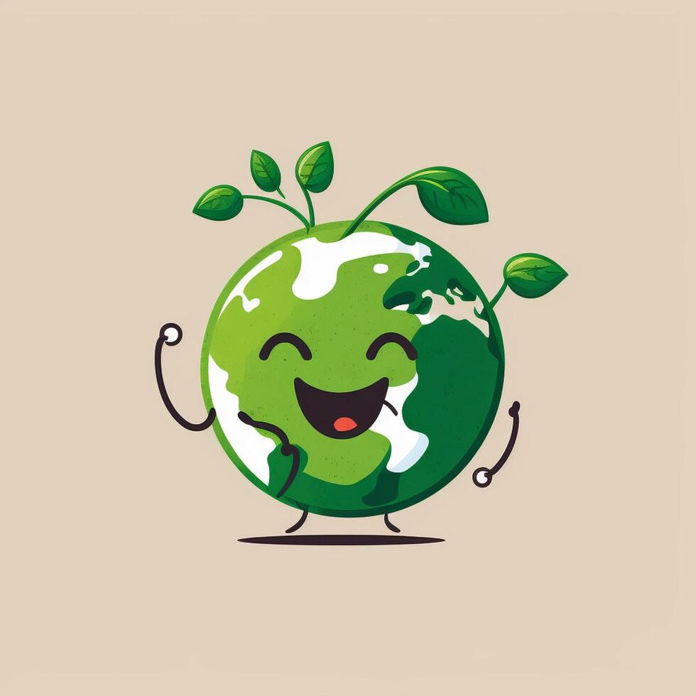 Save Earth Day Poster Environment Day Nature Green Glossy background Images tree and water photo