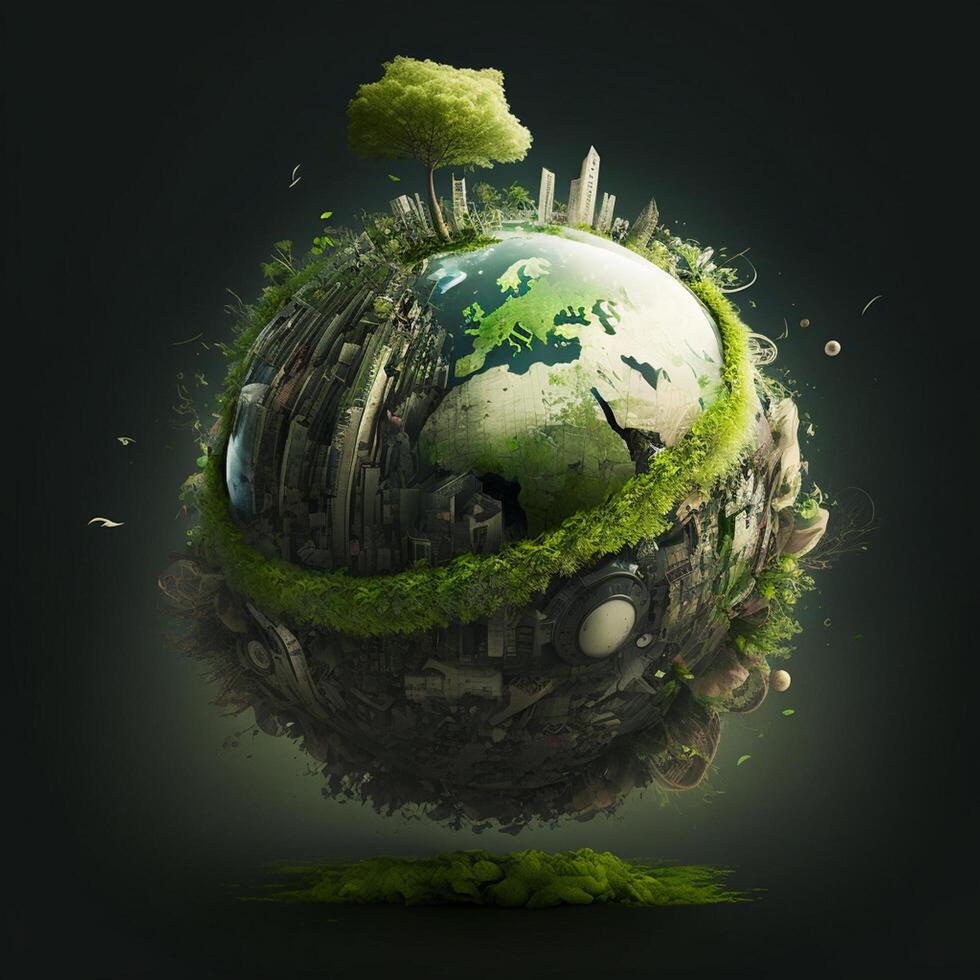 salvar tierra ambiente día póster Vamos verde ai generativo antecedentes imágenes salvar agua foto