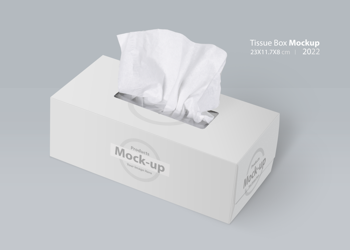 Tissue box on light gray background  mock-up series 11 psd