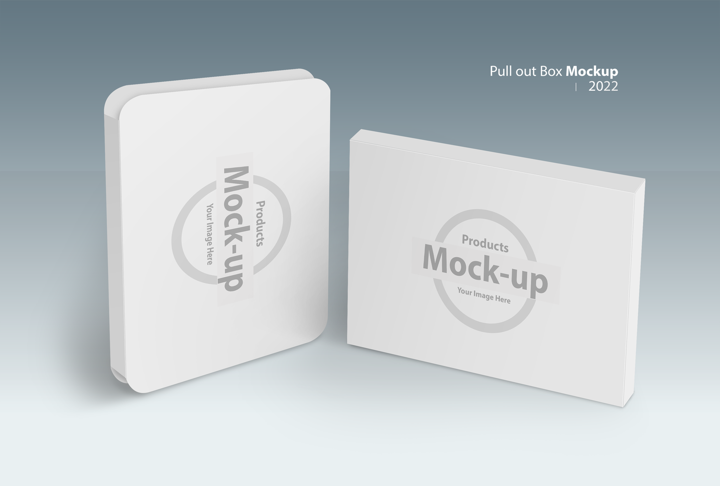 Smart  pull out software box with cover on gray background psd