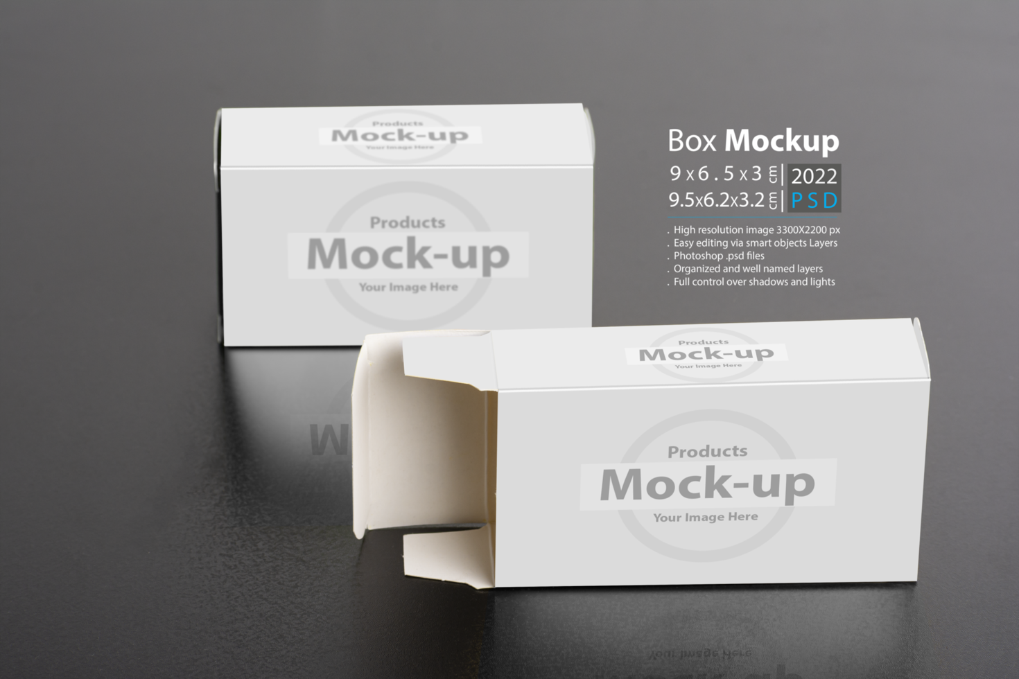 Two pillboxes packages on dark background psd