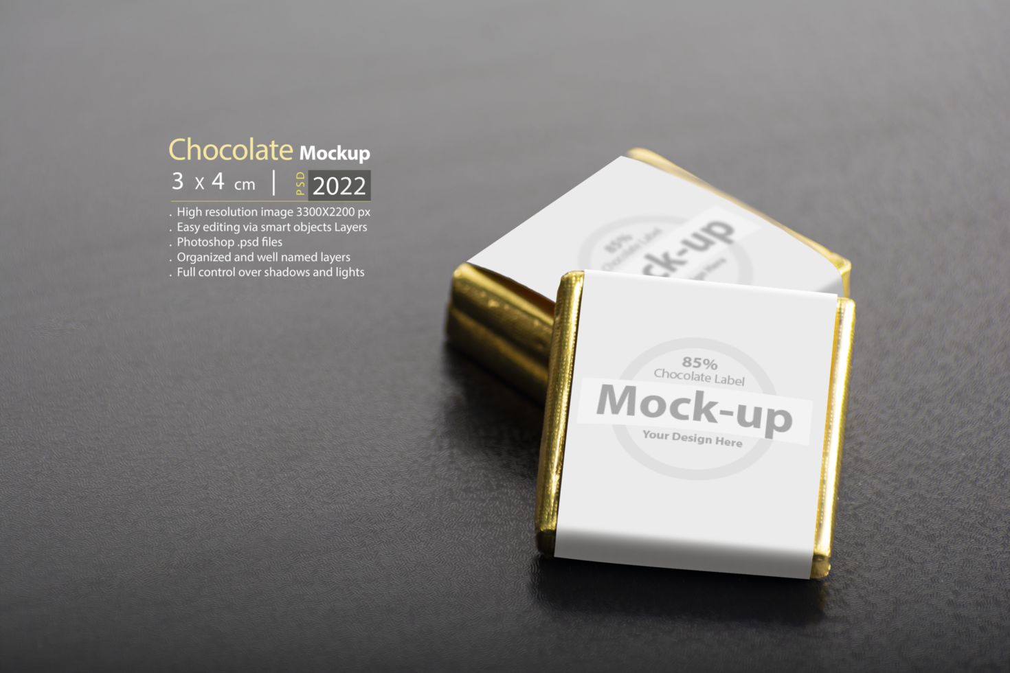 Group of chocolates on table psd