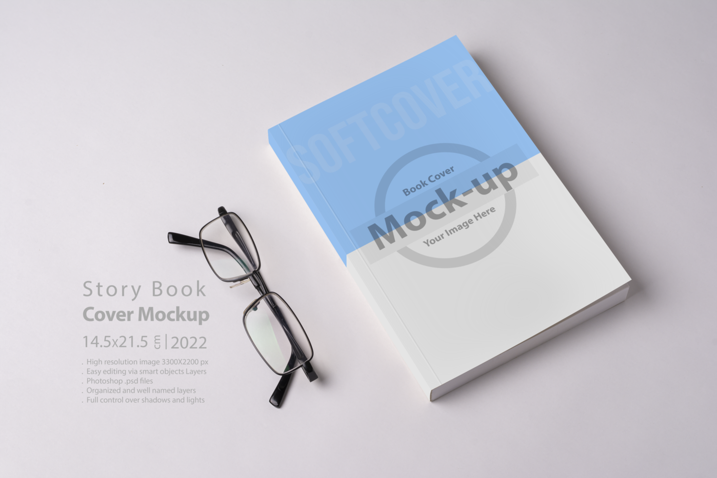 Closed novel book with blank cover on table psd