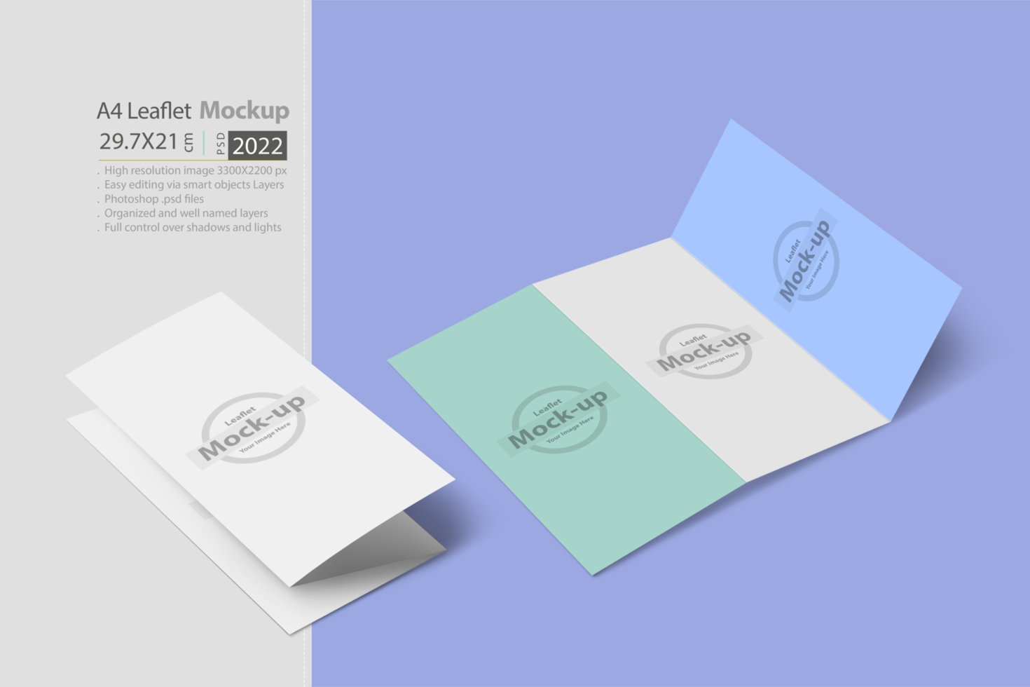 Tri-fold flyer-leaflet concept psd