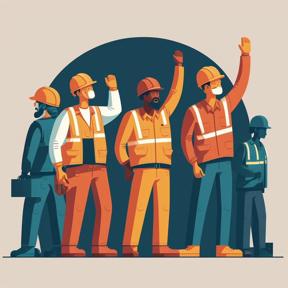 Workers on the Job for 1 may labour Day Images photo