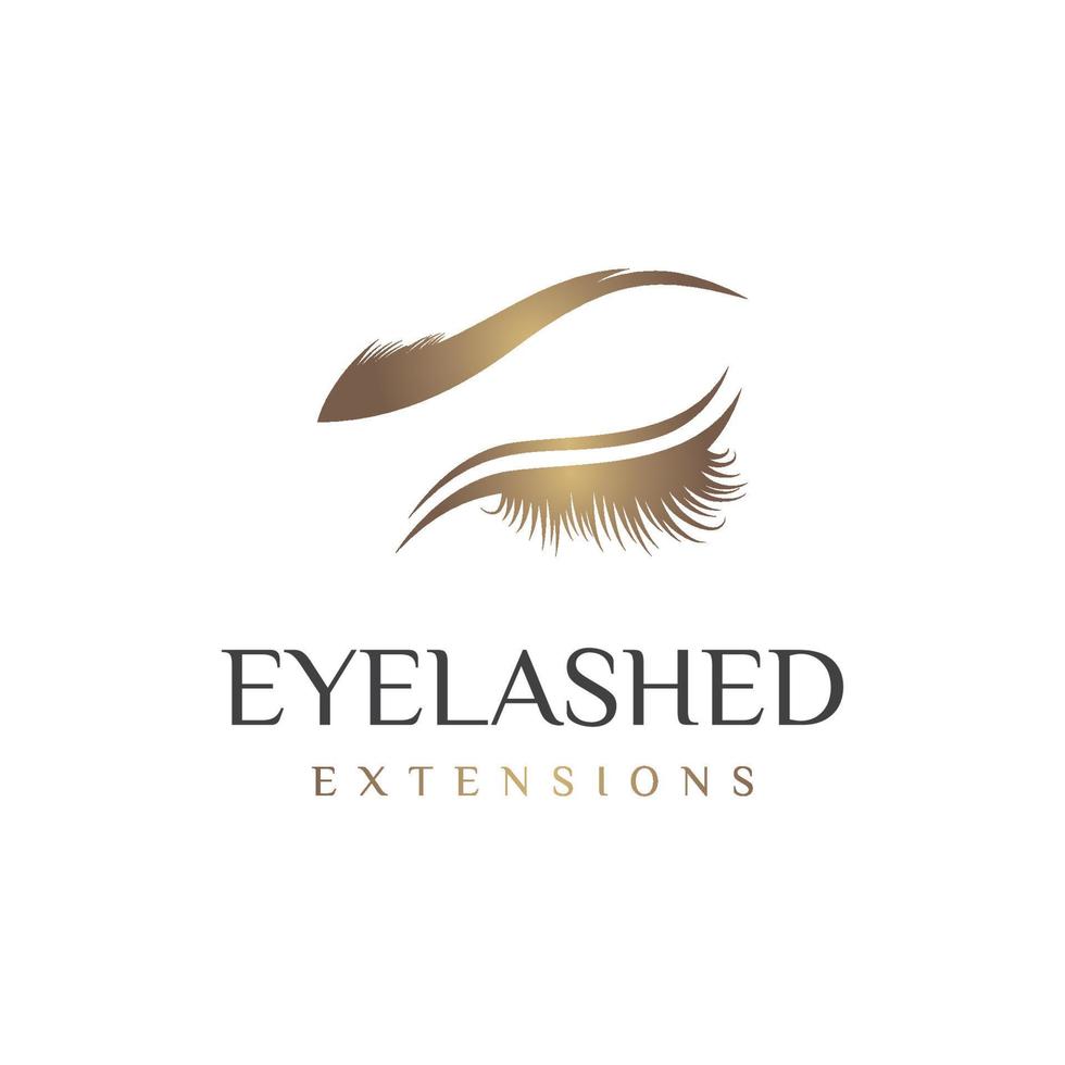 Beautiful and luxurious and modern woman's eyelashes and eyebrows logo design. Logo for business, beauty salon, makeup, eyelash shop. vector