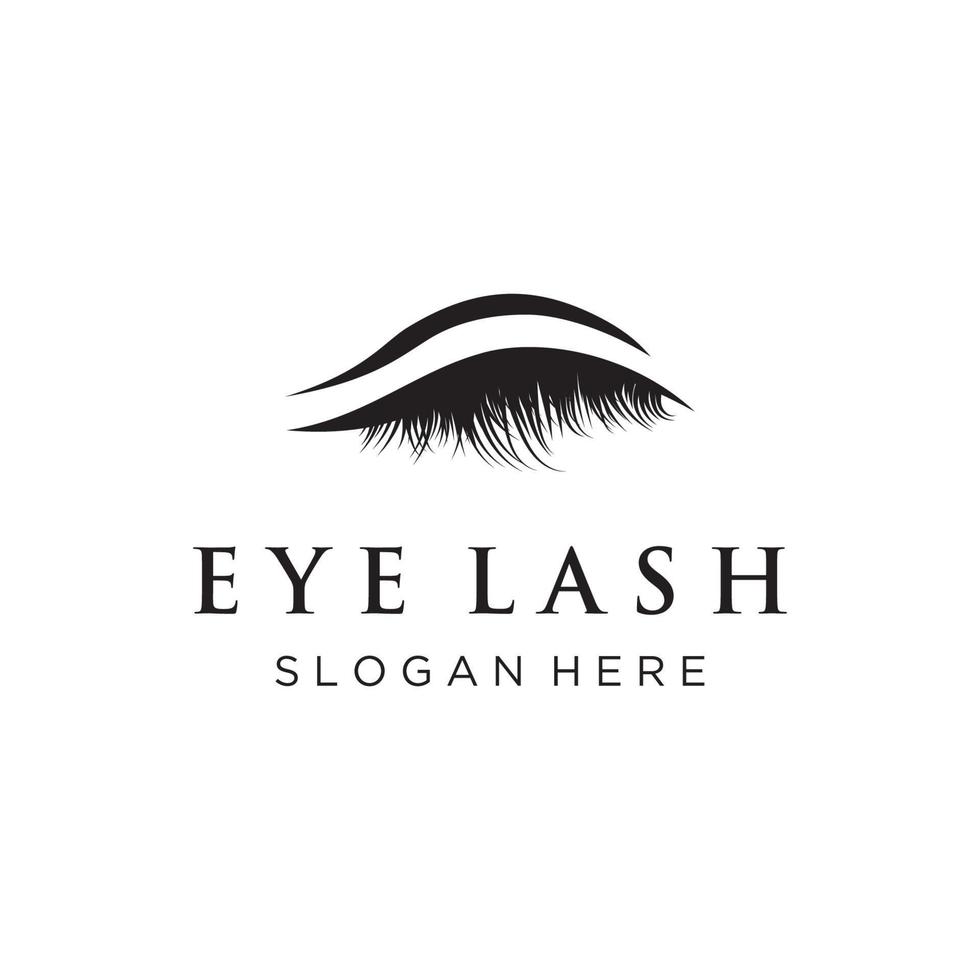 Beautiful and luxurious and modern woman's eyelashes and eyebrows logo design. Logo for business, beauty salon, makeup, eyelash shop. vector